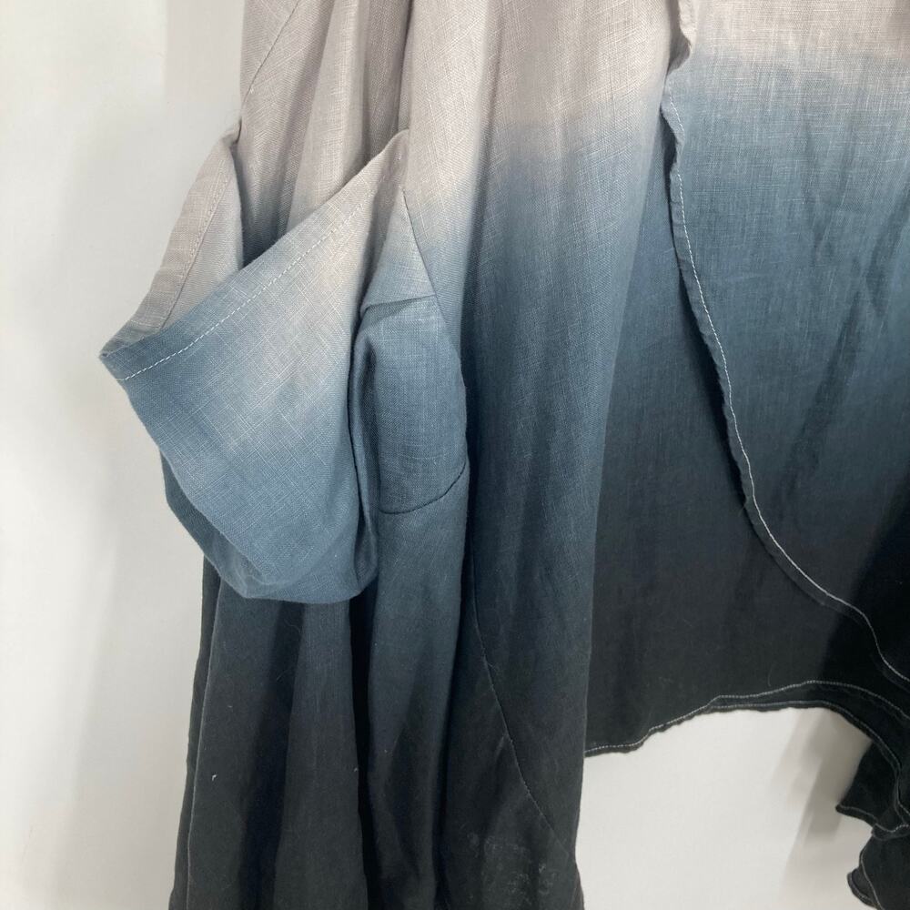 Firmiana Linen Boho Tunic Dress Lagenlook Asymmetric Layer Artsy Coastal Medium - Picture 6 of 13